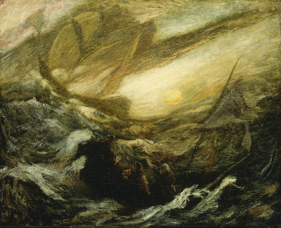 Albert Pinkham Ryder’s painting Flying Dutchman, completed by 1887; an artistic interpretation of the legend.